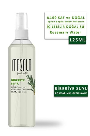 Masala Biberiye Suyu 125 ml - Rosemary Floral Water -Biberiye Suyu Sebum Ve Yağ Dengeleyici Hidrosol