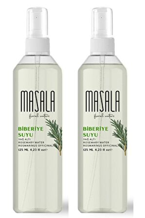 Masala Biberiye Suyu 125 ml X 2 ADET - Rosemary Floral Water -Biberiye Suyu Sebum Ve Yağ Dengeleyici Hidrosol