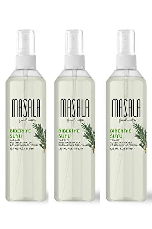 Masala Biberiye Suyu 125 ml X 3 ADET - Rosemary Floral Water -Biberiye Suyu Sebum Ve Yağ Dengeleyici Hidrosol