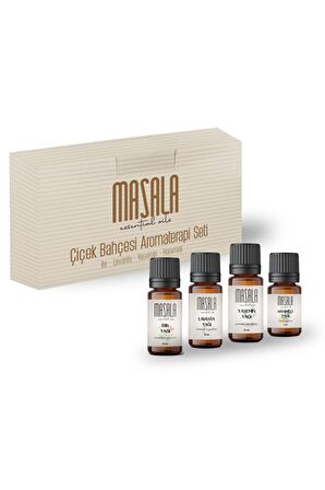 Çiçek Bahçesi Aromaterapi Seti - Flower Garden Aromatherapy Kİt (Yasemin 10 ml -Itır 10 ml - Lavanta 10 ml -Hanımeli Yağı 5 ml) 