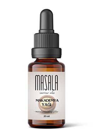 Masala Soğuk Pres Macadamia Yağı 20 ml. (Macadamia Carrier Oil)