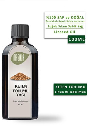 Masala Soğuk Pres Keten Tohumu Yağı 100 ml. (Flax Seed Carrier Oil)