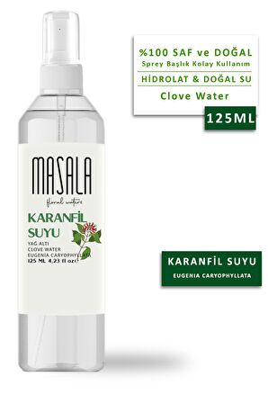 Masala 2 Adet Saf Karanfil Suyu 125 ml %100 Doğal Yağlı Hidrosol - Tonik Clove Floral Water Hydrosol Tonic