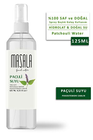 Masala Saf Paçuli Suyu 125 ml %100 Doğal Yağlı Hidrosol - Tonik Clove Floral Water Hydrosol Tonic