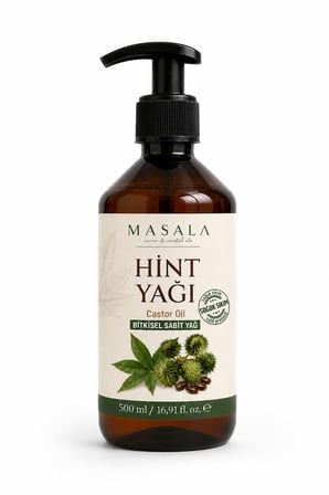Soğuk Sıkım Hint Yağı 500 Ml –   Castor Oil, Kilitli Kapak Ve Pompa Hediyeli
