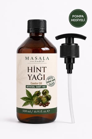 Soğuk Sıkım Hint Yağı 500 Ml –   Castor Oil, Kilitli Kapak Ve Pompa Hediyeli