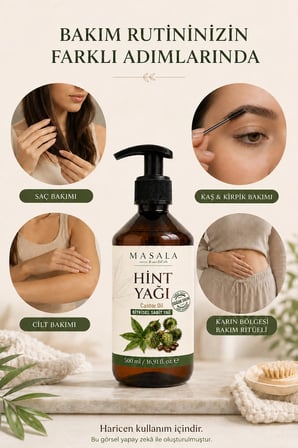 Soğuk Sıkım Hint Yağı 500 Ml –   Castor Oil, Kilitli Kapak Ve Pompa Hediyeli