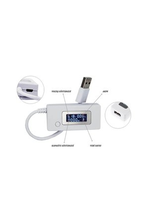 Dijital Led Göstergeli USB Voltmetre Ampermetre Test Cihazı - Akım Ve Voltaj Ölçer