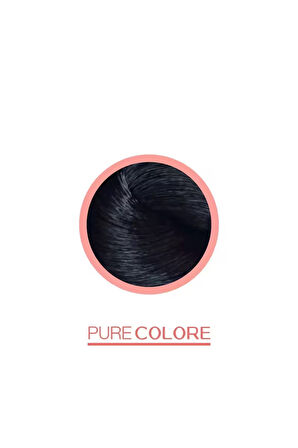 1/0 SİYAH - PURECOLORE YAĞ BAZLI KREM SAÇ BOYASI 100ml - Düşük Amonyaklı, Kolajen & Keratin İçerikli