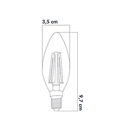 Heka Rustik Led Ampul 6W 3000K E14 Gün Işığı ERD-92