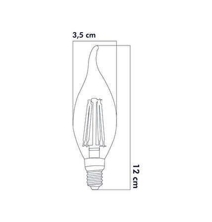 Heka Rustik Led Ampul 8W 3000K E14 Gün Işığı ERD-36