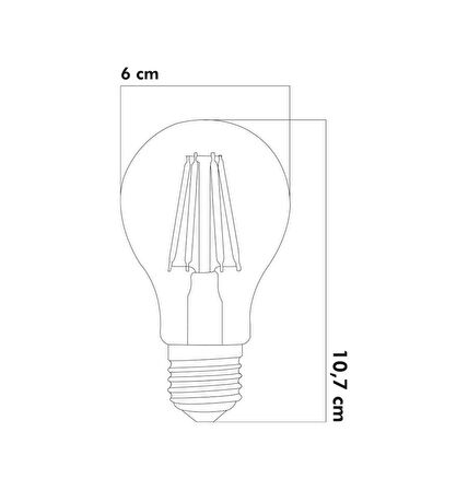 Heka Led Rustik Ampul E27 6W 3000K Gün Işığı ERD-95