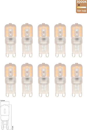 Smd LED Ampul G9 3W 3000k Gün Işığı 10'lu ERD-263