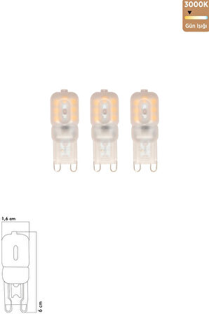 Smd LED Ampul G9 3W 3000k Gün Işığı 3'lü ERD-263