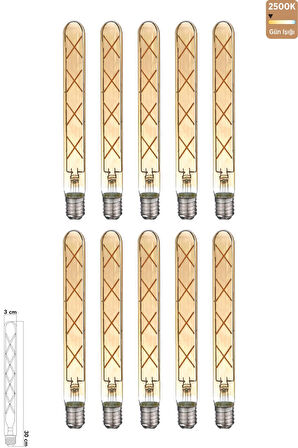 Rustik LED Çubuk Ampul E27 8W 2500K Gün Işığı 10'lu ERD-38