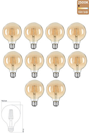 Rustik LED Ampul E27 6W 2500K Gün Işığı 10'lu ERD-39