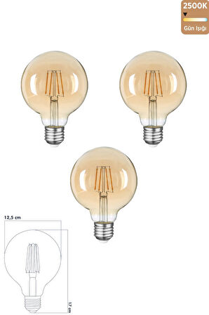 Rustik LED Ampul E27 6W 2500K Gün Işığı 3'lü ERD-39