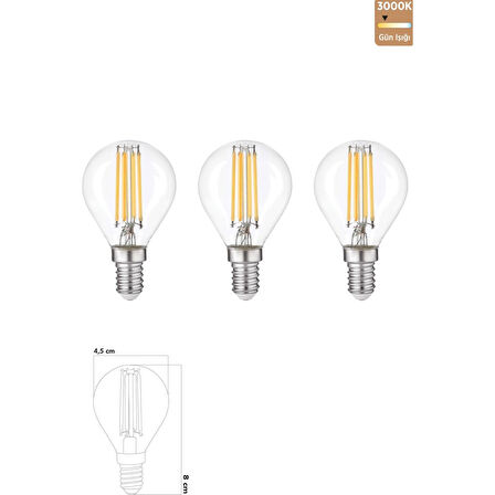 Led Ampul 6W E14 3000K Gün Işığı ERD-44