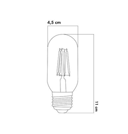 Heka Rustik Led Ampul 6W 2500K E27 Gün Işığı ERD-45