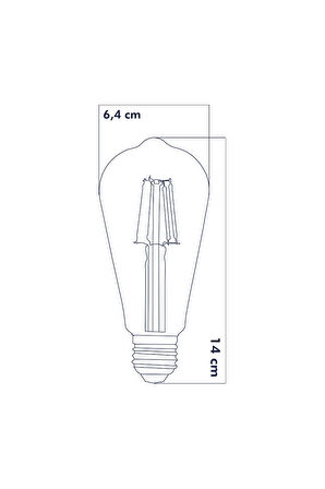 Heka Led E27 St64 Ampul 8W 2500K Gün Işığı ERD-53