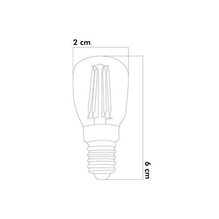 Heka Led Rustik Ampul E14 C7 Ampul 2W 2700K Gün Işığı ERD-69