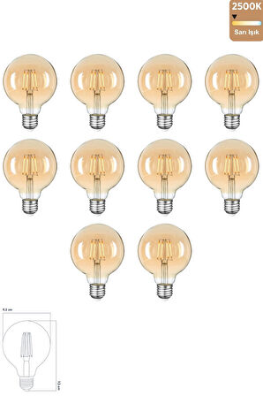 Rustik Led Ampul E27 G95 6W 2500K Gün Işığı ERD-82