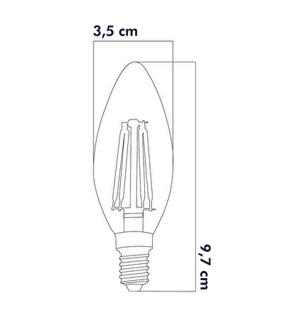 Heka 3 Renkli Led Filament Rustik Ampul 6W E14 C35 ERD-260