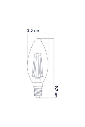 3 Renkli Led Filament Rustik Ampul 6W E14 C35 ERD-260