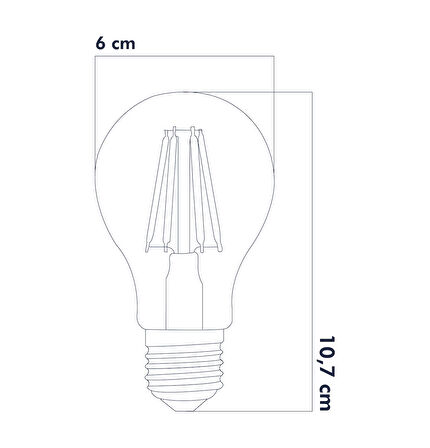 Heka 3 Renkli Led Filament Rustik Ampul 6W E27 A60 ERD-261