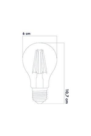 3 Renkli Led Filament Rustik Ampul 6W E27 A60 ERD-261