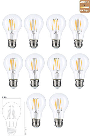 HEKA E27 6W 4000k Filament LED Ampul 10'lu ERD-283