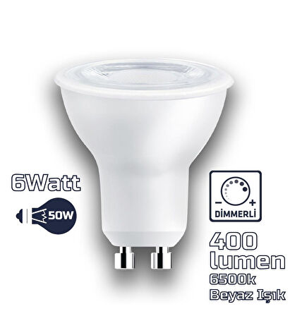 GU10 220V 6W 6500K COB LED AMPUL ERD-286