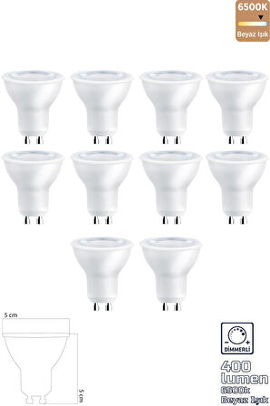 GU10 220V 6W 6500K COB LED Ampul 10'lu ERD-286