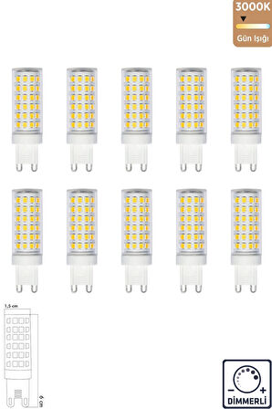 UZUN MISIR ŞEFFAF 7 W 3000K G9 LED AMPUL ERD-289 10'lu