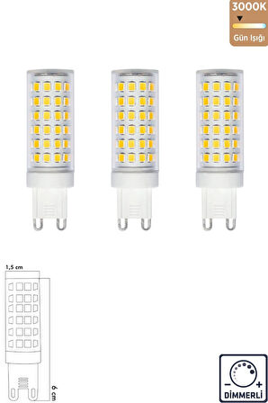 UZUN MISIR ŞEFFAF 7 W 3000K G9 LED AMPUL ERD-289 3'lü
