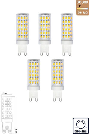 UZUN MISIR ŞEFFAF 7 W 3000K G9 LED AMPUL ERD-289 5'li