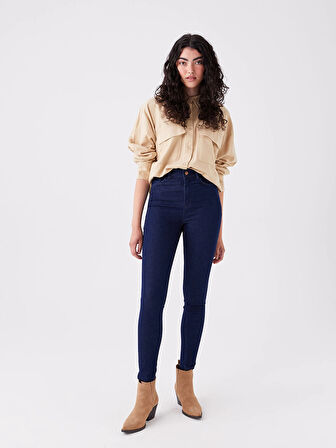 LCW Jeans İNDİGO Yüksek Bel Jüpiter Süper Skinny Fit Kadın Jean Pantolon