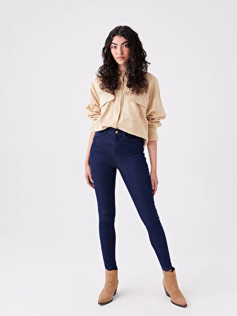 LCW Jeans İNDİGO Yüksek Bel Jüpiter Süper Skinny Fit Kadın Jean Pantolon