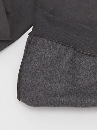 XSIDE Antrasit Bisiklet Yaka Baskılı Erkek Kalın Sweatshirt