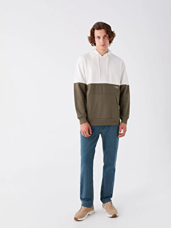 XSIDE Gri Uzun Kollu Renk Bloklu Erkek Kalın Hoodie