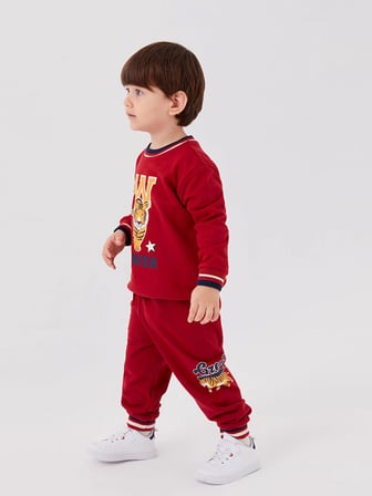 LCW baby KIRMIZI Kreşin Yıldızı Eşofman Altı