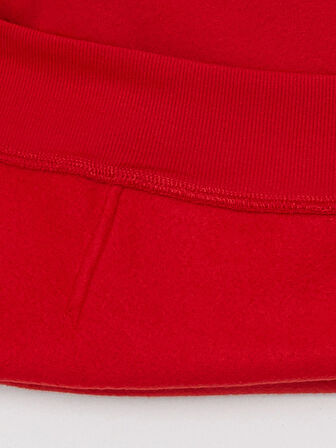 XSIDE Kırmızı Uzun Kollu Baskılı Erkek Kalın Hoodie