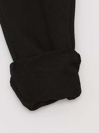 LCW Kids Siyah Beli Lastikli Baskılı Kız Çocuk Jogger Eşofman Altı