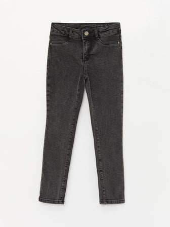 LCW Kids SİYAH Skinny Fit Kız Çocuk Jean Pantolon