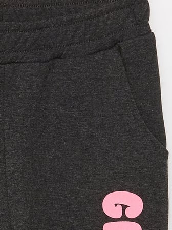 LCW Kids Antrasit Beli Lastikli Baskılı Kız Çocuk Jogger Eşofman Altı