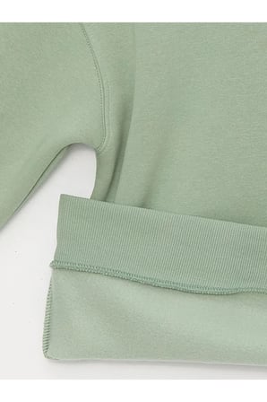 Bisiklet Yaka Nakışlı Uzun Kollu Oversize Kadın Sweatshirt