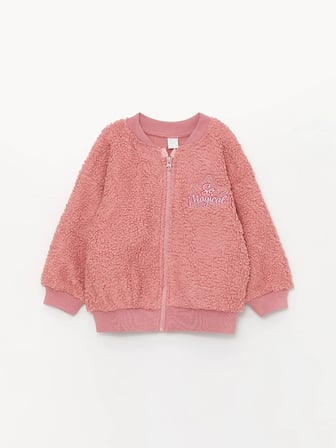 LCW baby Pembe Kız Bebek Fermuarlı Sweatshirt