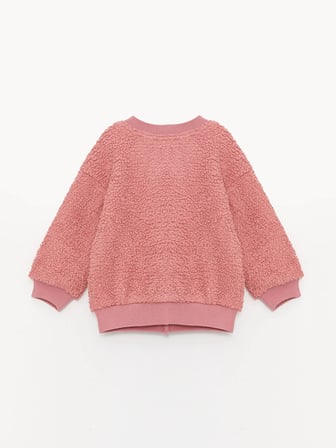 LCW baby Pembe Kız Bebek Fermuarlı Sweatshirt
