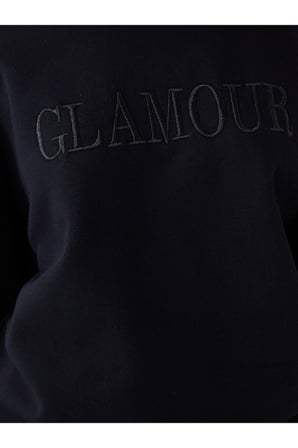 Lw - Bisiklet Yaka Nakışlı Uzun Kollu Oversize Kadın Sweatshirt