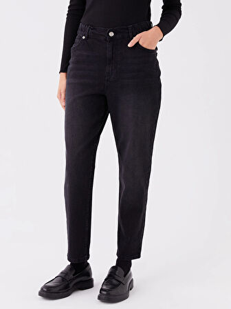 LCW Modest SİYAH Straight Fit Kadın Jean Pantolon